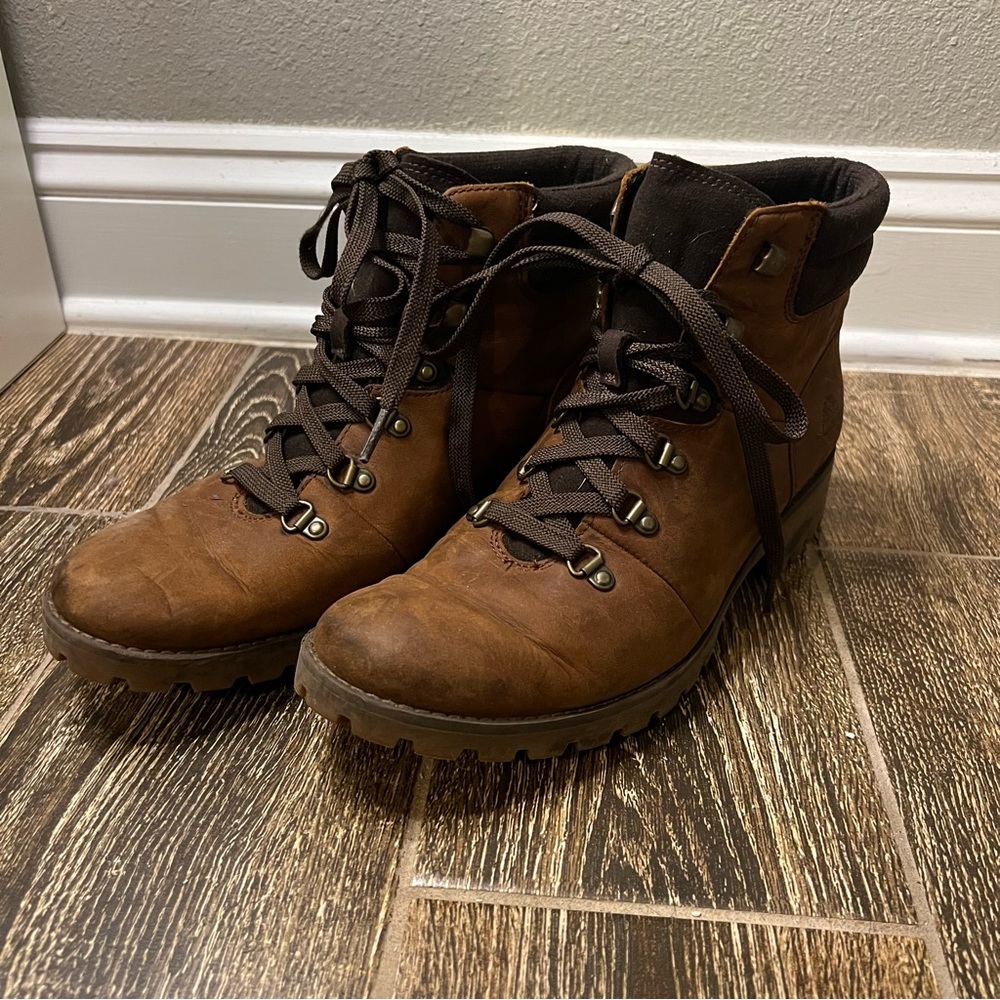 Brown Lace-Up Ankle Boots